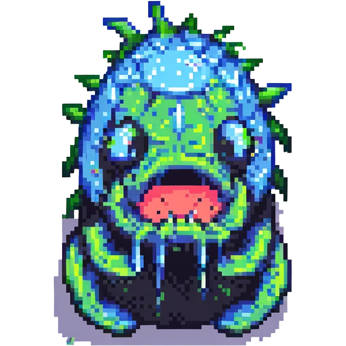 spiky slime monster pixel art emoji