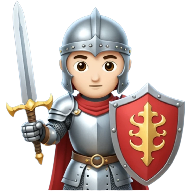 Battle mage: a knight in armor wielding both sword and magic emoji