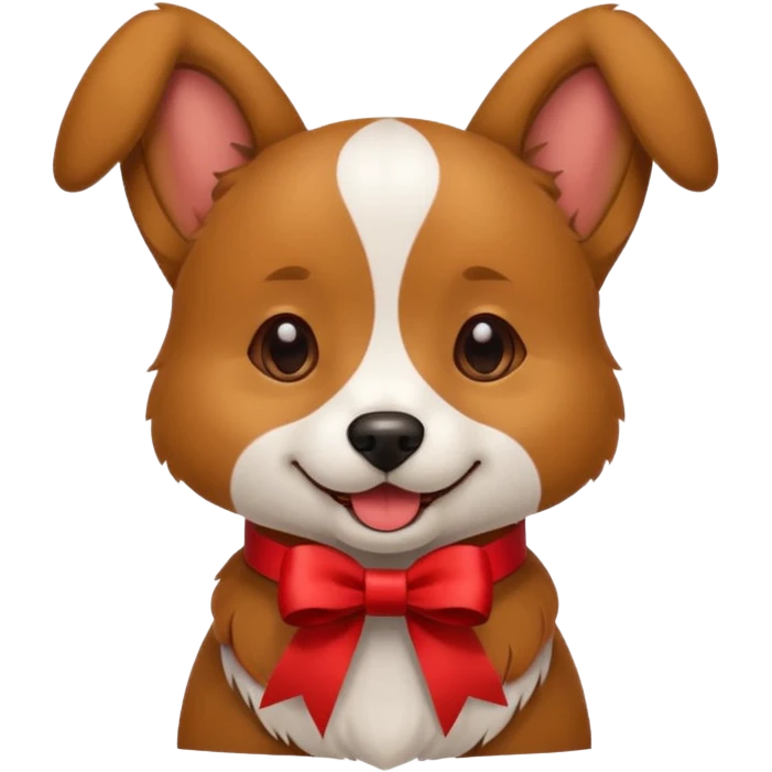 A dog with red ribbon  emoji