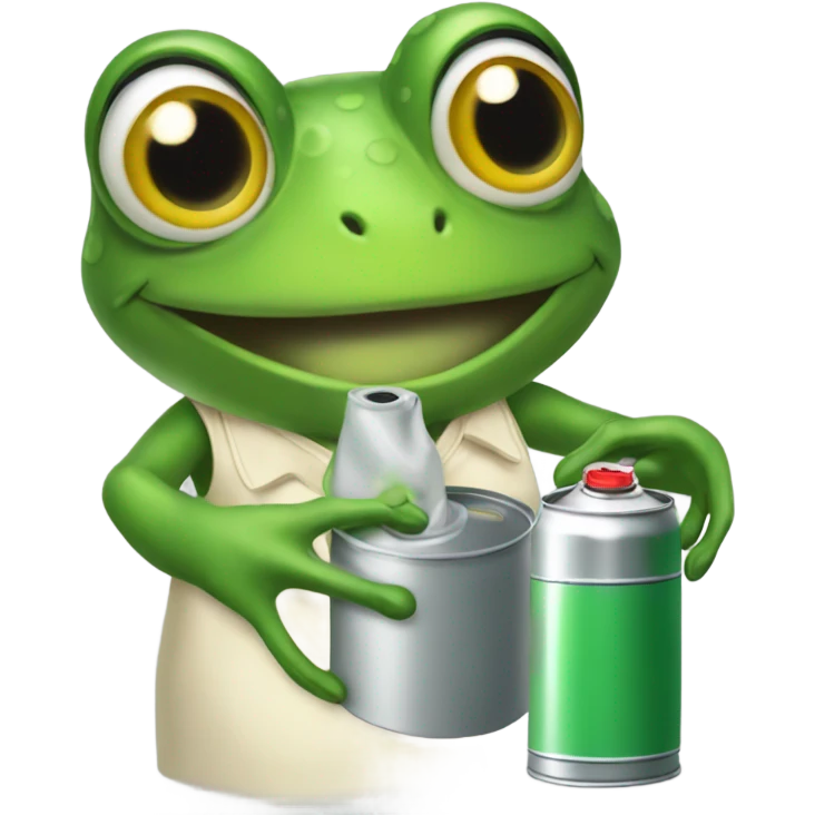 Gorgeous female Frog with a can of spray paint  emoji