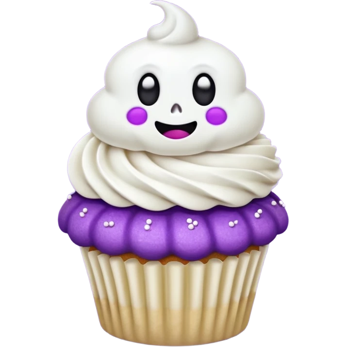 cupcake fantasma roxo e branco emoji