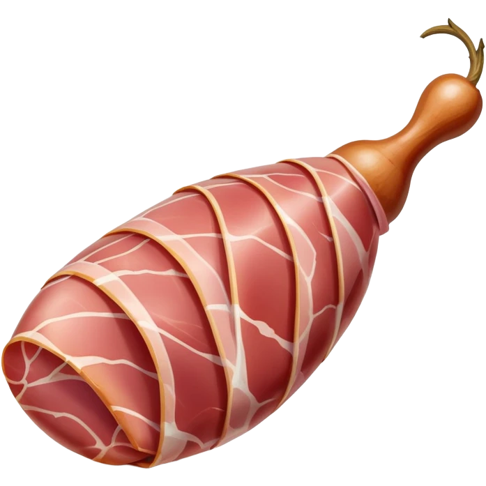 jamón-serrano-cinematic-realistic-jamón-serrano-dish-emoji,-depicted-as-a-prominent-leg-of-cured-ham-with-visible-marbling,-rendered-with-rich-textures-and-dynamic,-appetizing-lighting. emoji