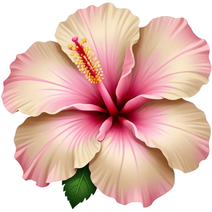 beige and light pink hibiscus emoji
