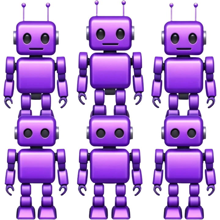 glitter purple robots emoji