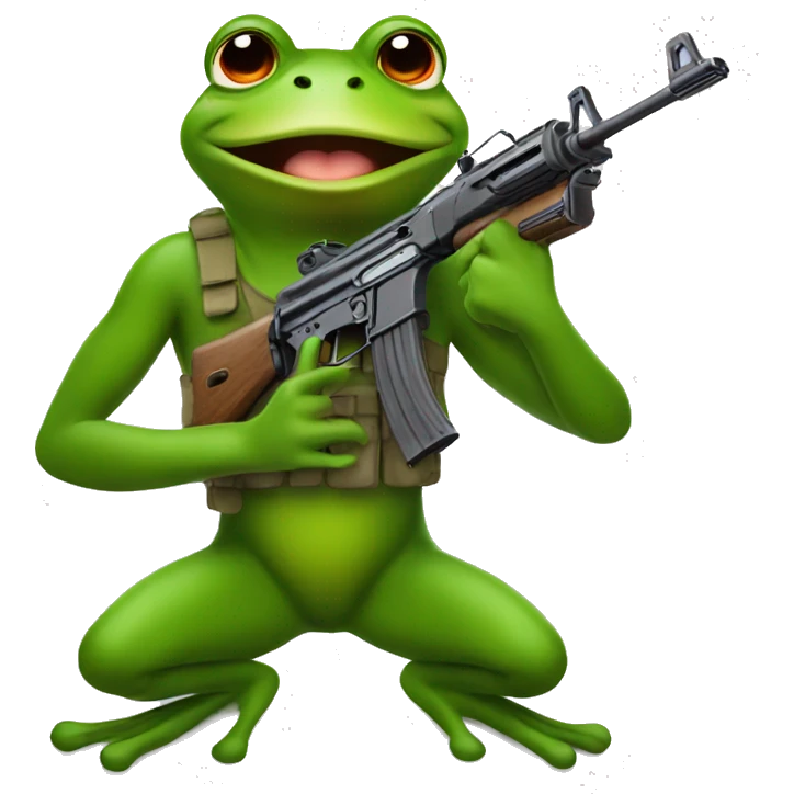 Frog with an ak47 emoji