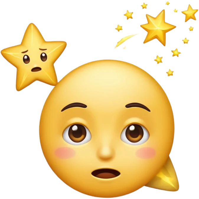 shooting star emoji with a sarcastic, exasperated face, rolling its eyes, frustrated humorous expression emoji