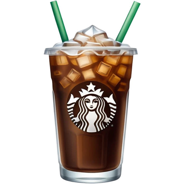 Starbuck ice coffee with ice cubes emoji