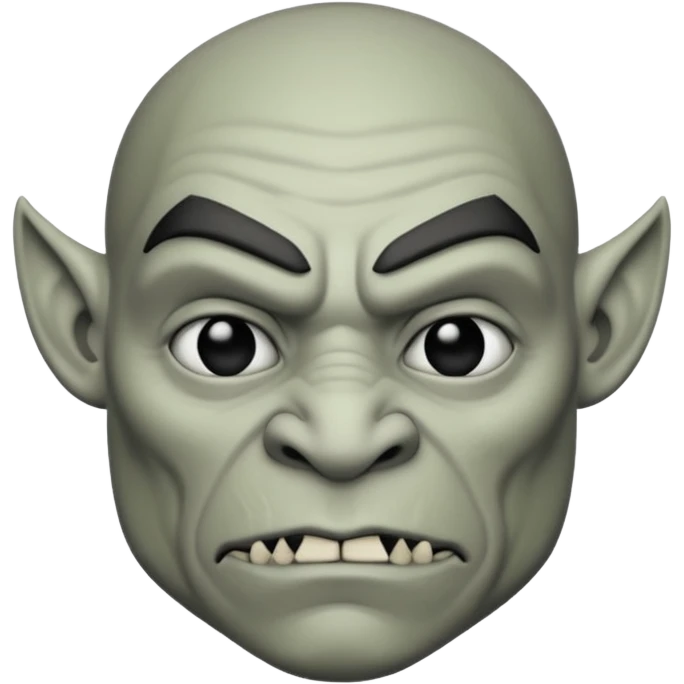 Semi-orco dnd estilo blanco y negro dibujo emoji