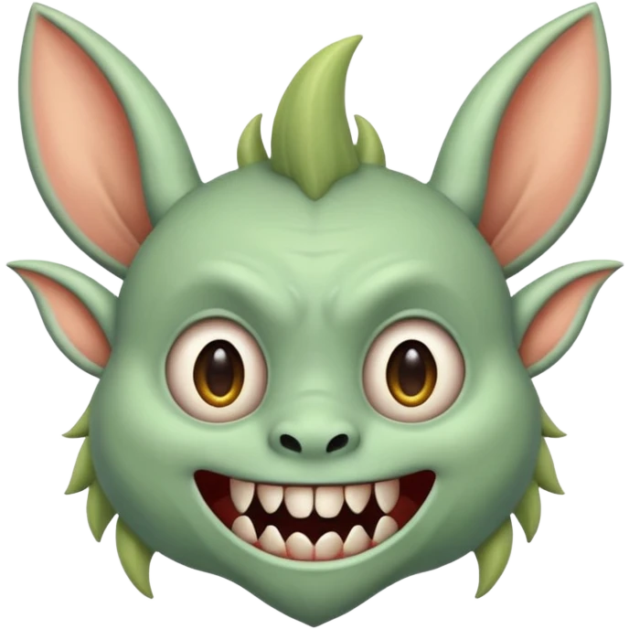LABUBU, a small monster with high, pointed ears and serrated teeth. emoji