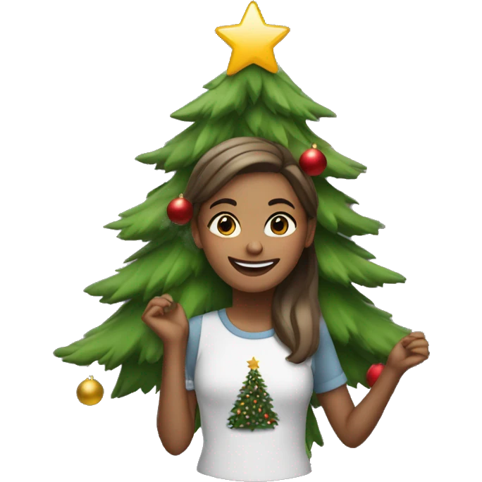 girl rocking around a christmas tree  emoji