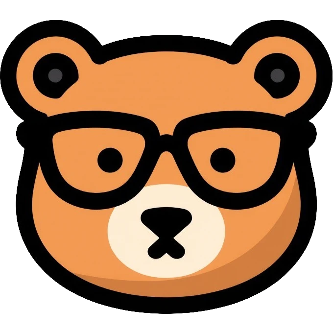 bear with glasses emoji