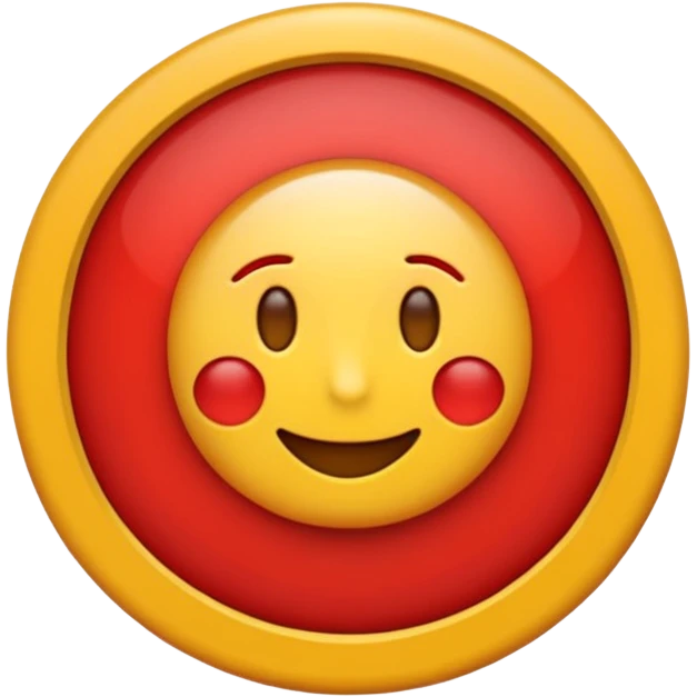 Emoji estilo vectorial de un sol rojo , en el centro un círculo blanco con borde rojo y una letra U roja gruesa. Diseño simple, colores sólidos, sin texto adicional, fondo transparente, estilo emoji oficial. emoji