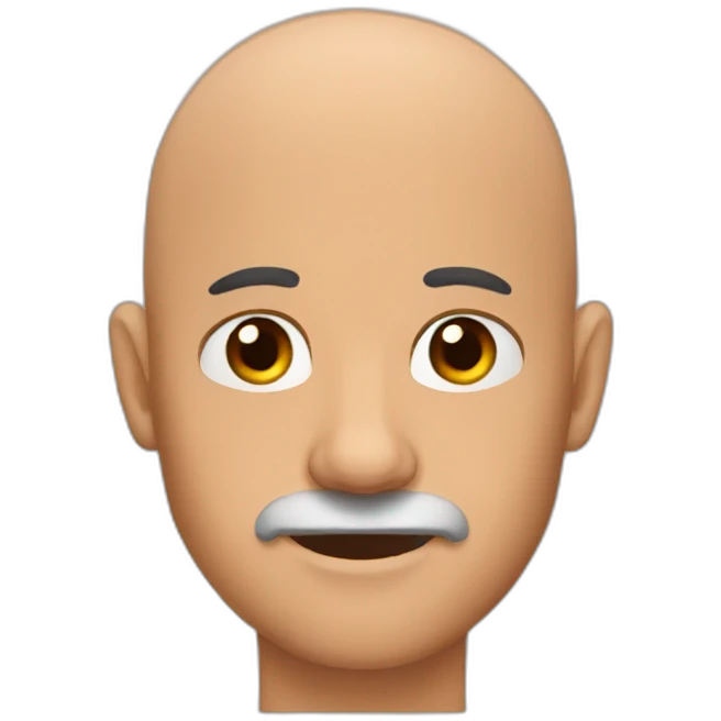 Bald Man brown eyes Moose Antlers emoji