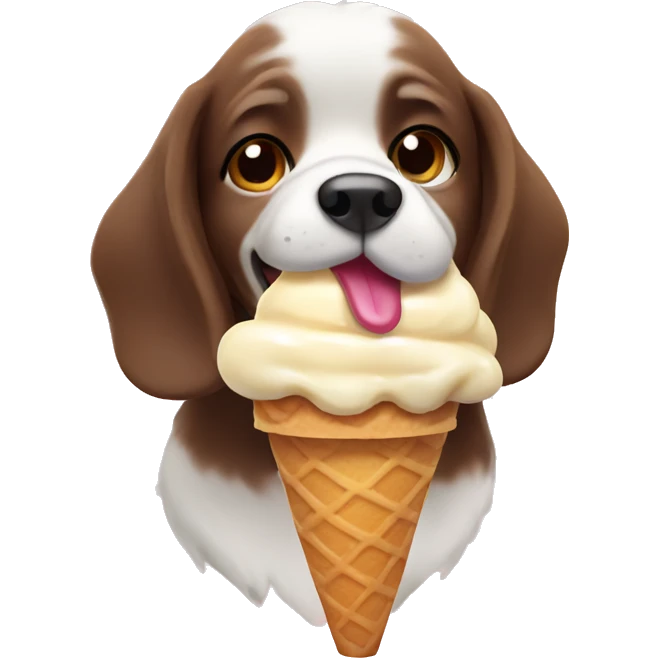 Dog eating ice cream emoji
