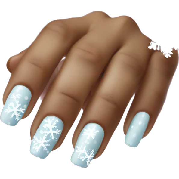 Nails with snowflakes  emoji