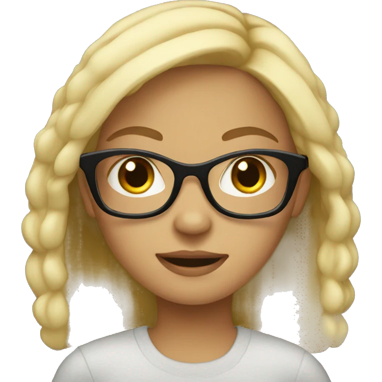 Blond girl With black glasses emoji