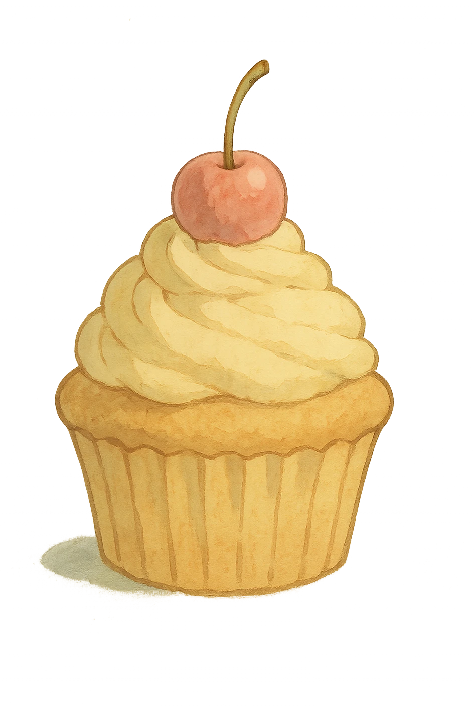 icon of a cupcake, soft colors, painterly emoji