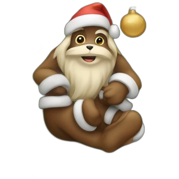 Singe sur un sapin de Noël emoji