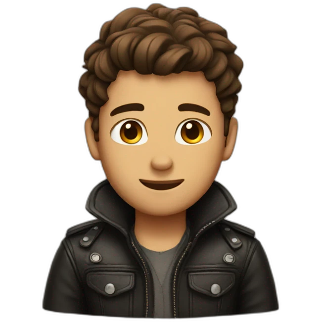 cute guy wearing leather emoji