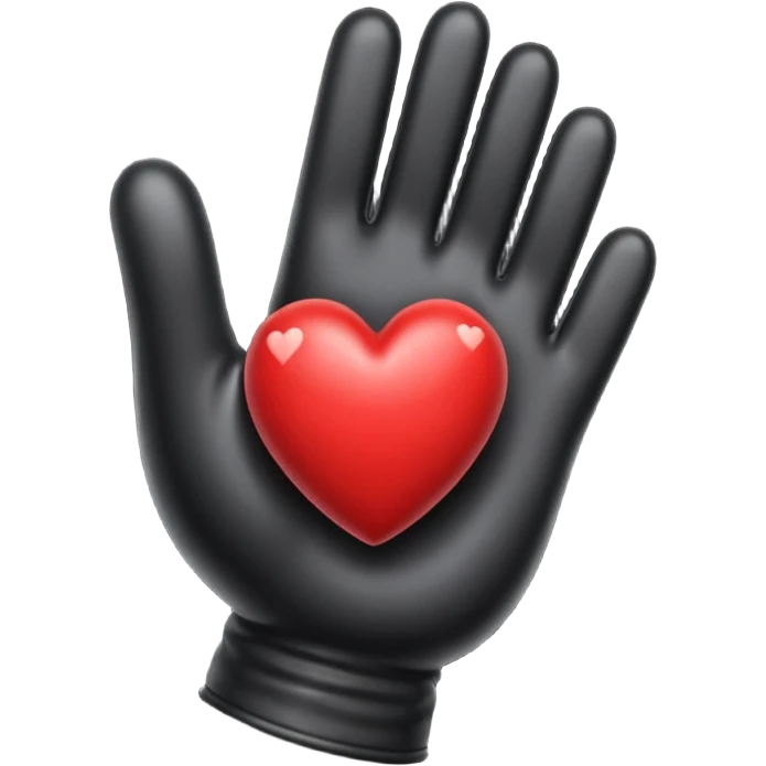 heart with a black velvet glove emoji