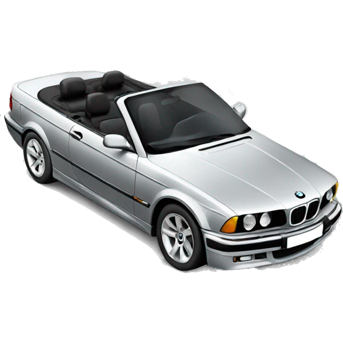Silver bmw 3 Model convertible emoji