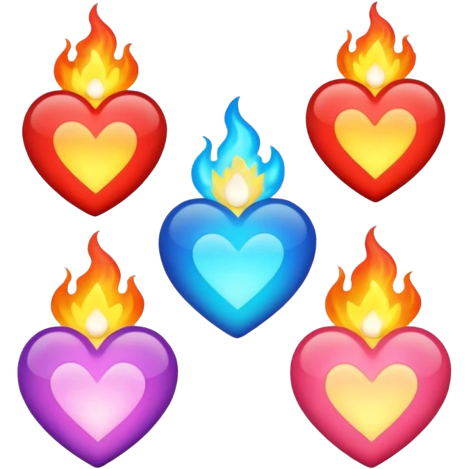 Make flaming hearts in all colours but heart would be separate nature emoji