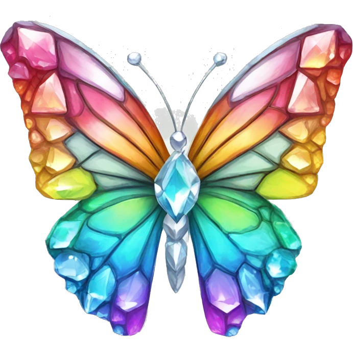 Rainbow-Diamond-Gem-Butterfly-Crystal-Fly emoji