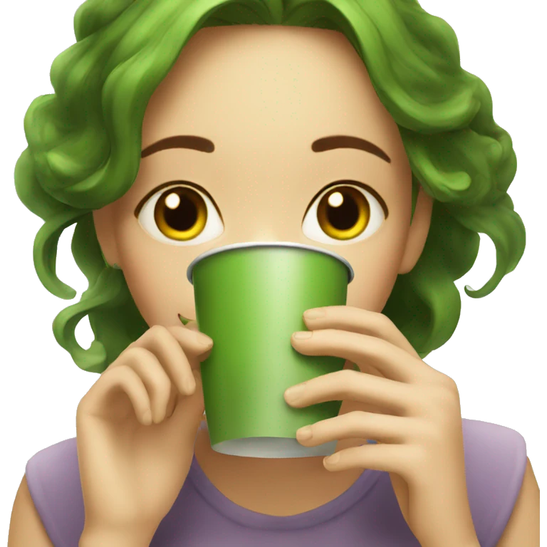 girl sipping matcha emoji