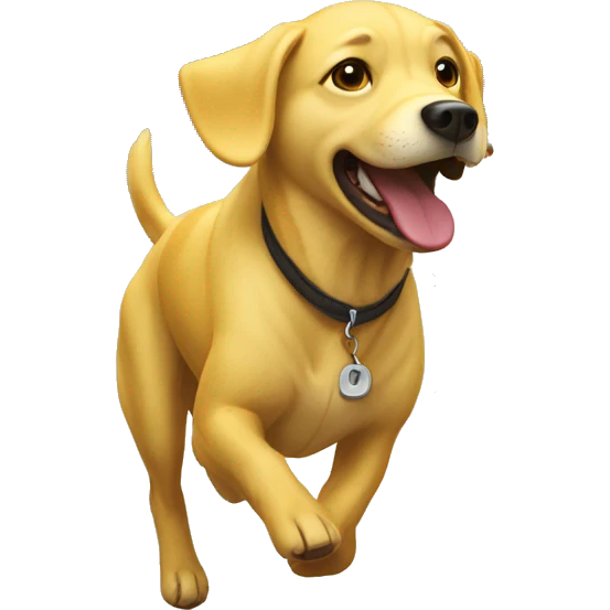 Yellow dog runnjng emoji