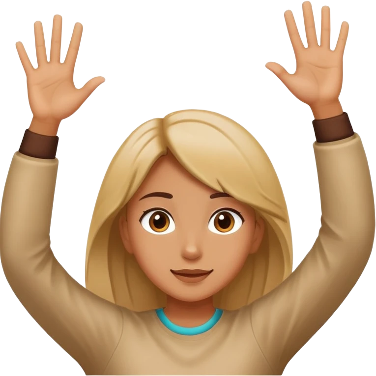 A girl that putting her hands up  emoji