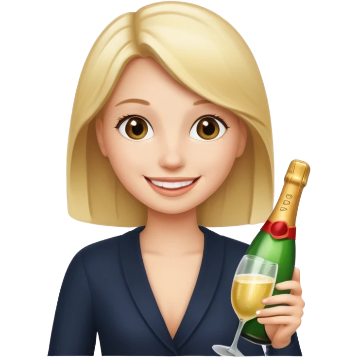 girl with sampine bottle emoji