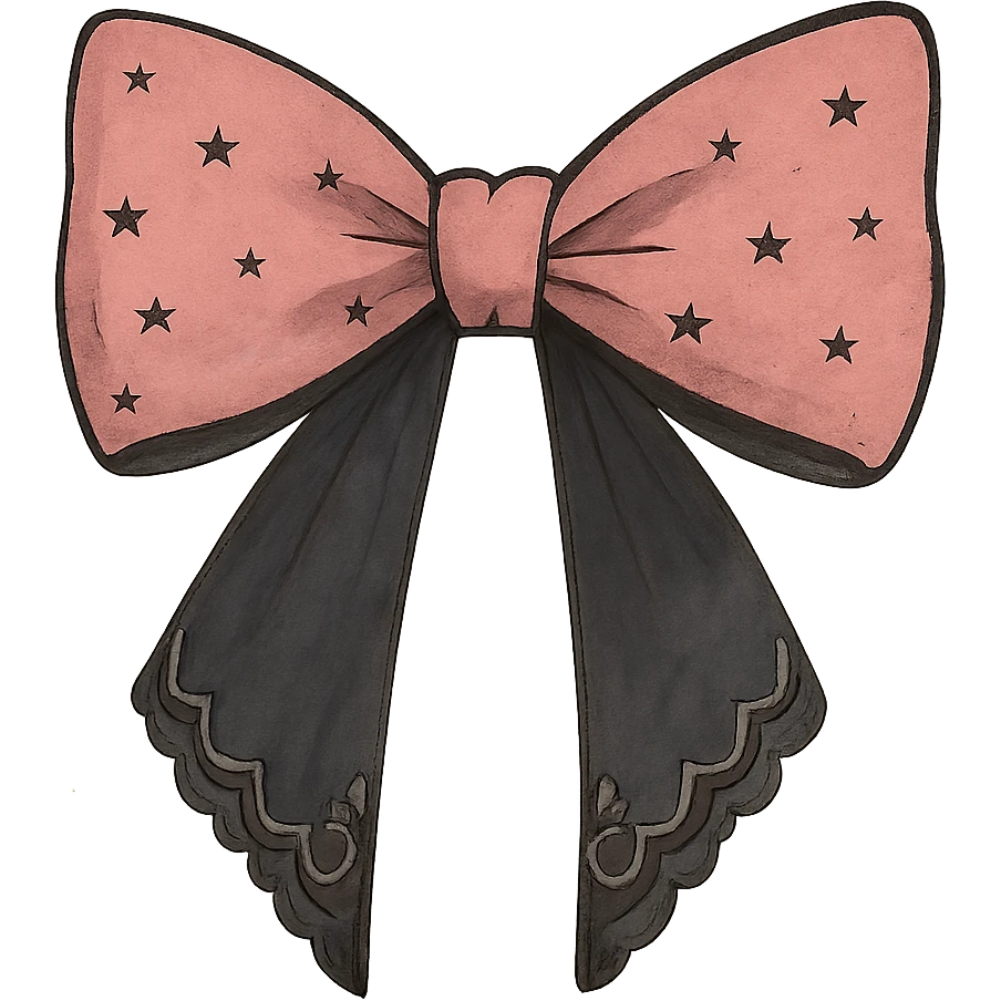 pink and black gothic bow emoji