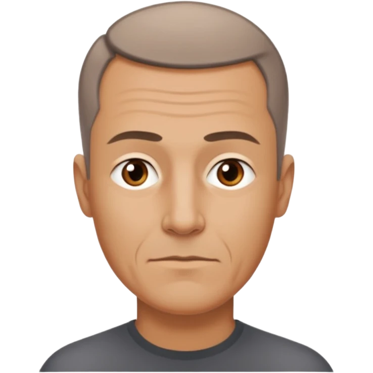 hombre, 50 años pelo poco rapado delgado emoji