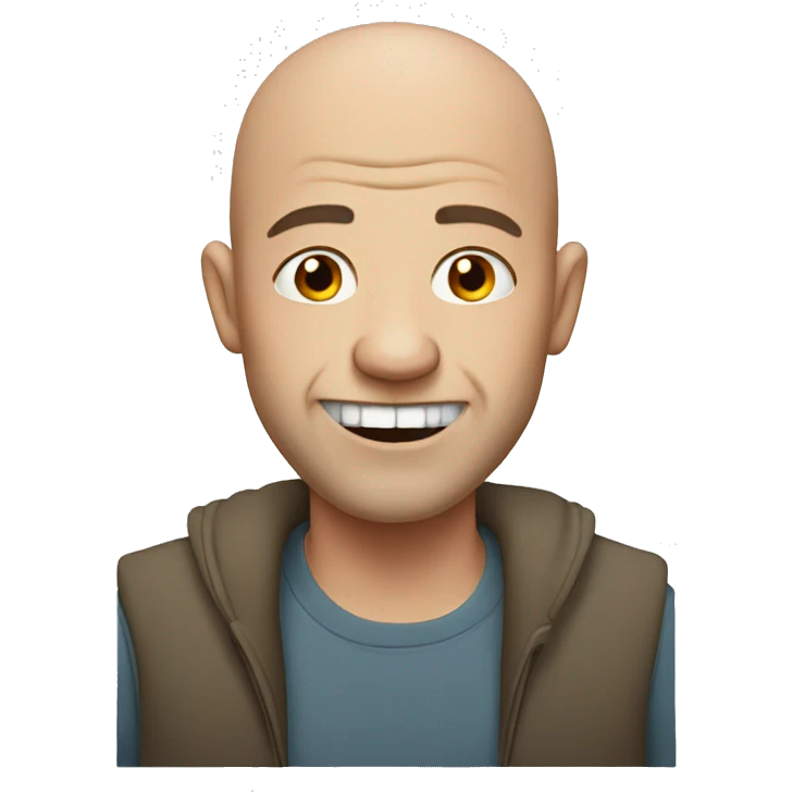 Ugly bald man with big teeth emoji