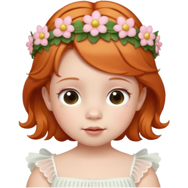 baby with flower tiara ginger emoji