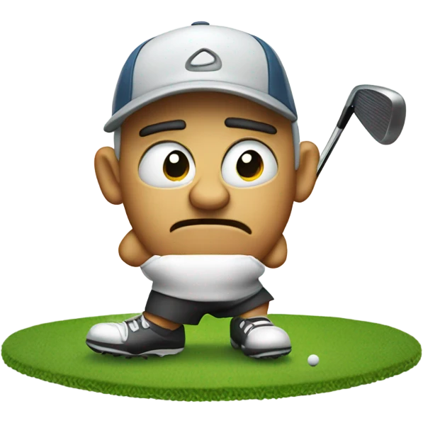 Emoji golfer snapping club over his knee emoji