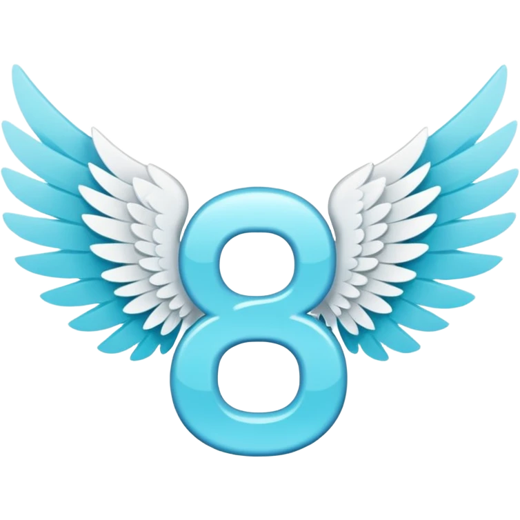 Number cyan 67 with white wings  emoji