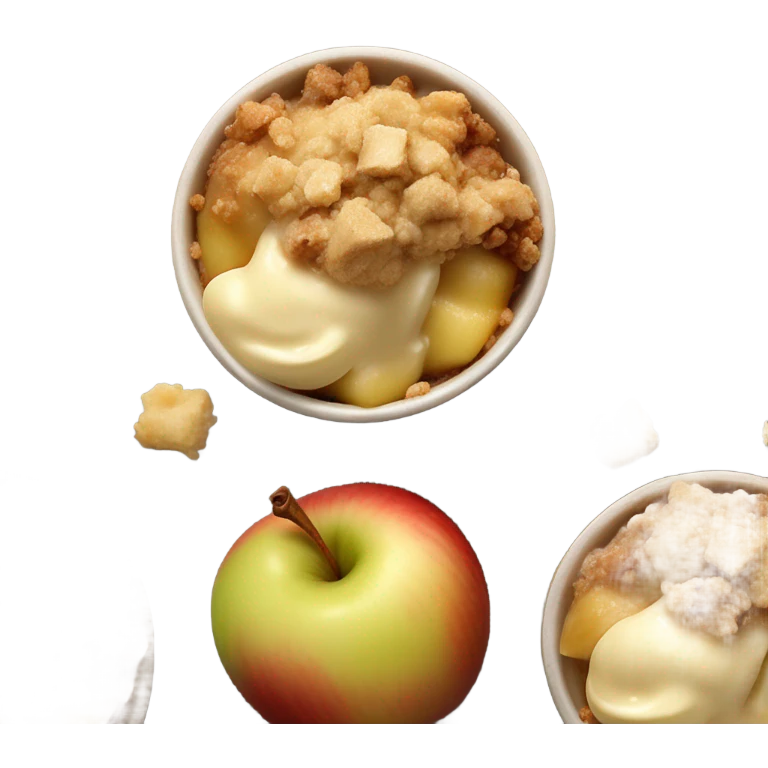 Apple crumble and custard  emoji