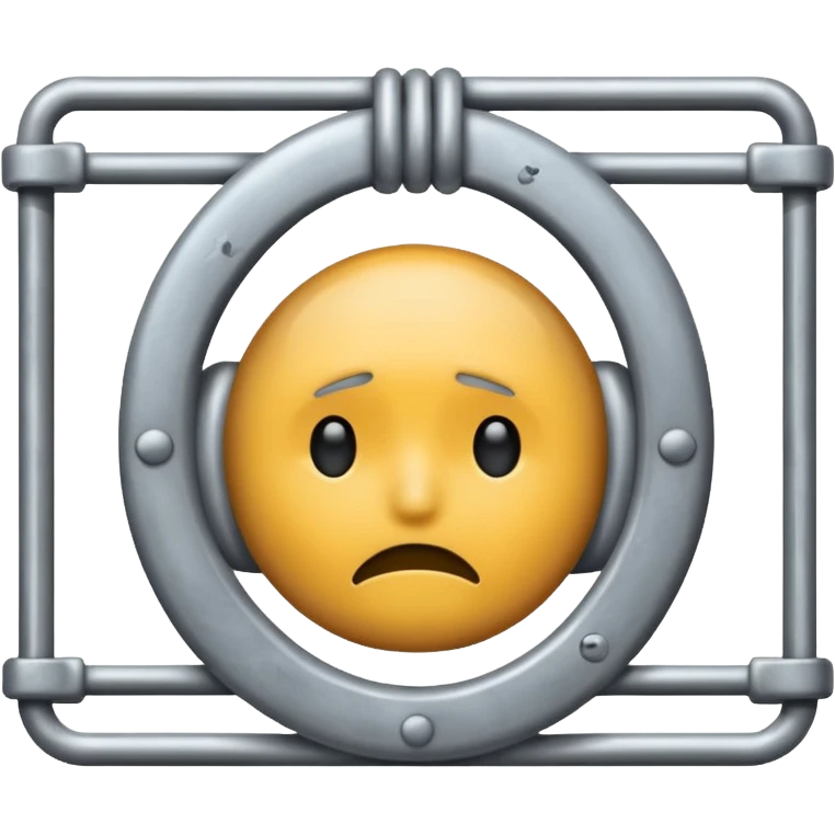 trauriges Emoji im Gefängnis emoji