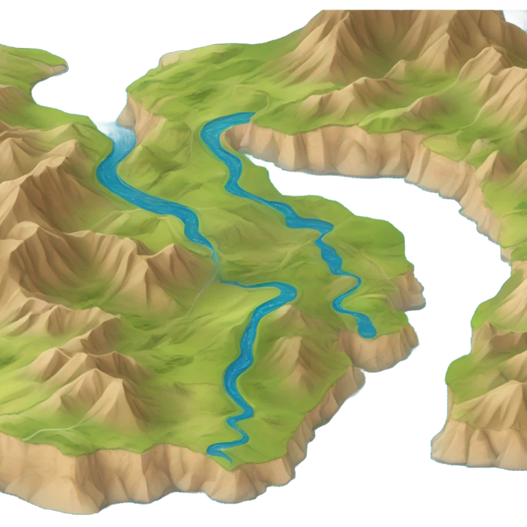 map scroll mountains river emoji