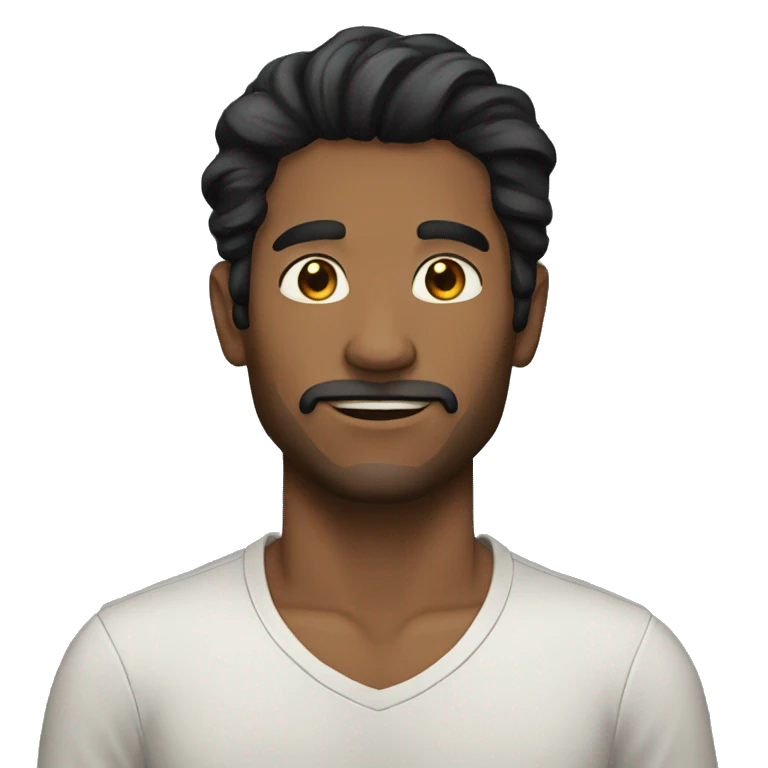 Man black-long-hair,no-beard emoji