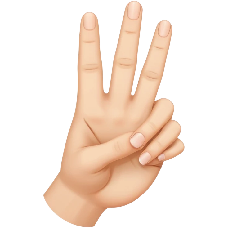 Hand with flat fingers, middle finger is bent emoji