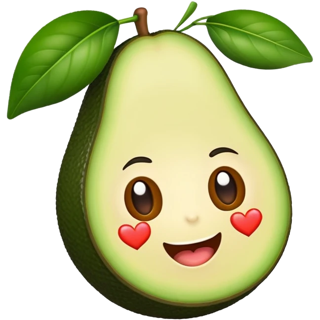 joyful avocado with heart eyes emoji