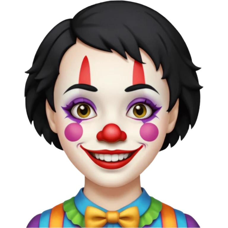 short hair black clown emoji