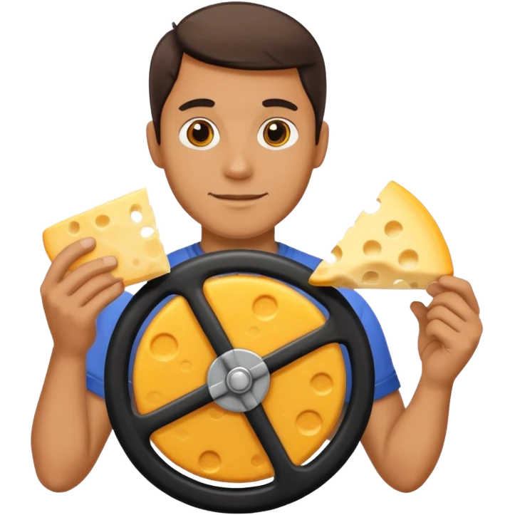 man holding cheese emoji