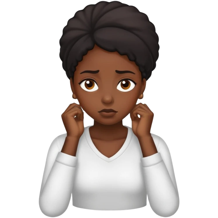 Tired eyes black girl  emoji