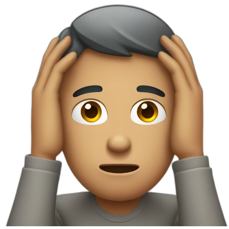 man holding head stressed emoji