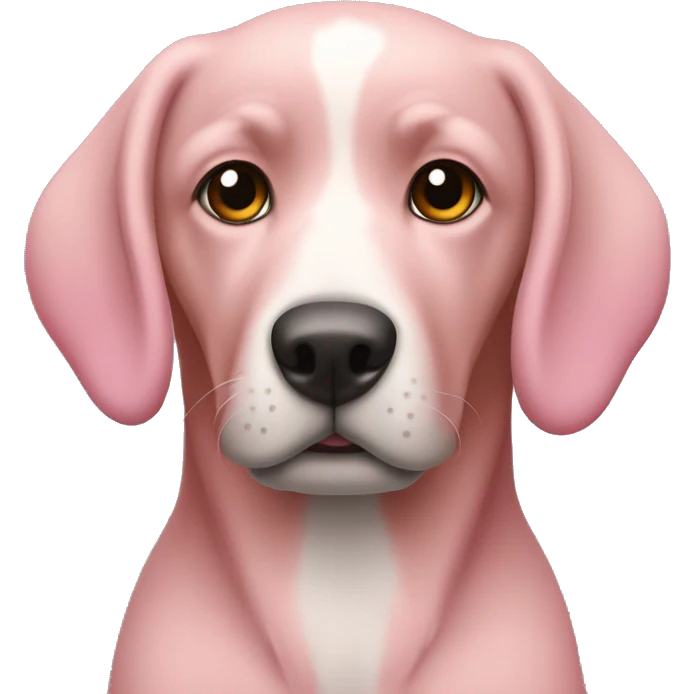 PERRO DE COLOR ROSADO emoji