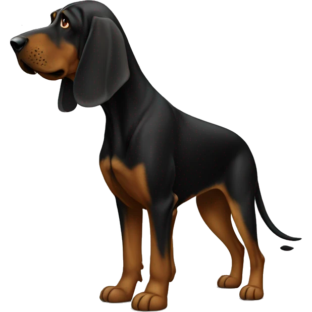 Black bloodhound standing  emoji