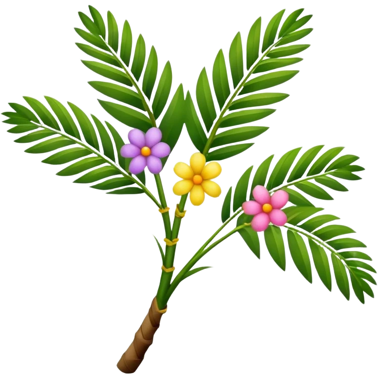 Easter palm branch decorated with flowers emoji